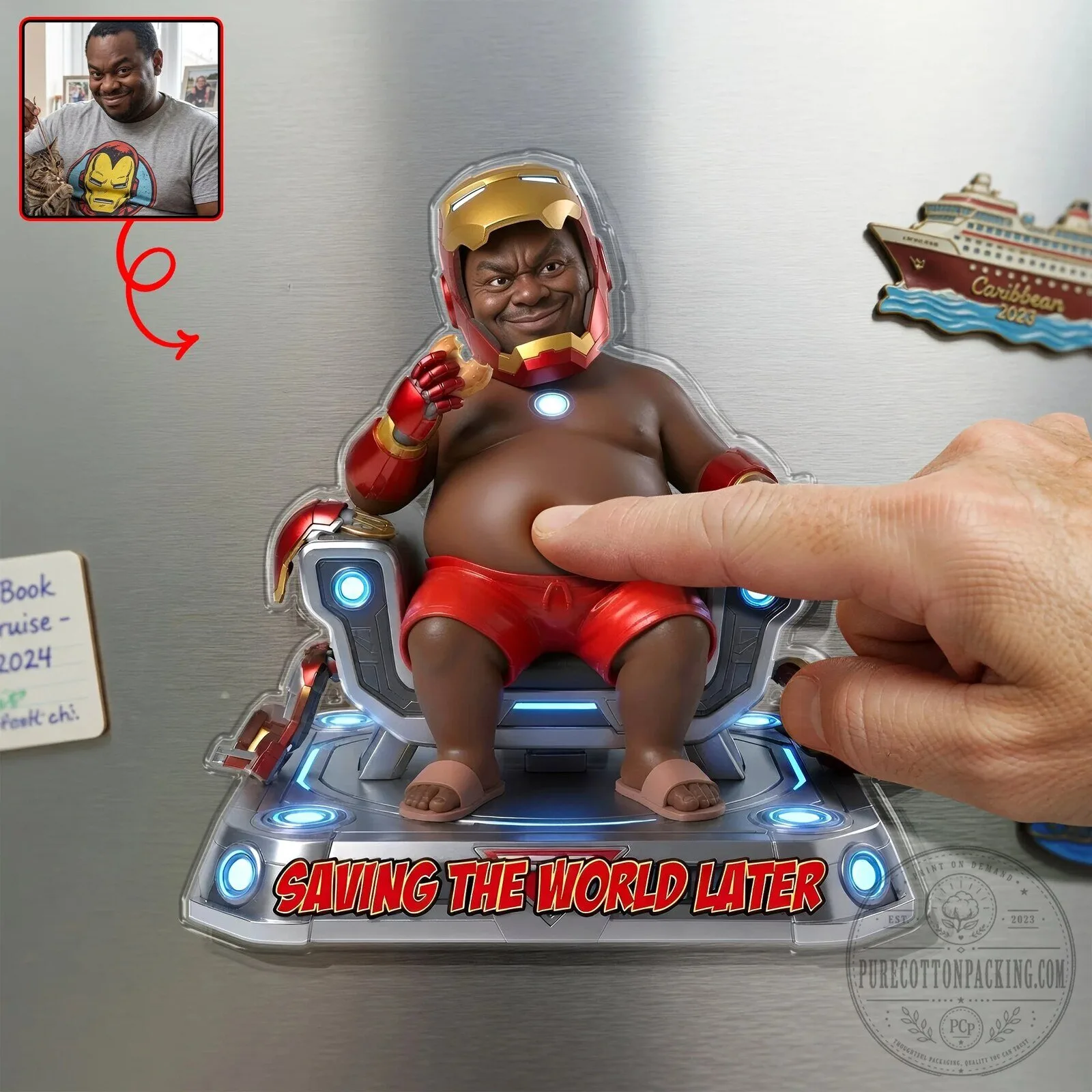 Personalized Iron Man Saving The World Later Funny Fridge Magnet