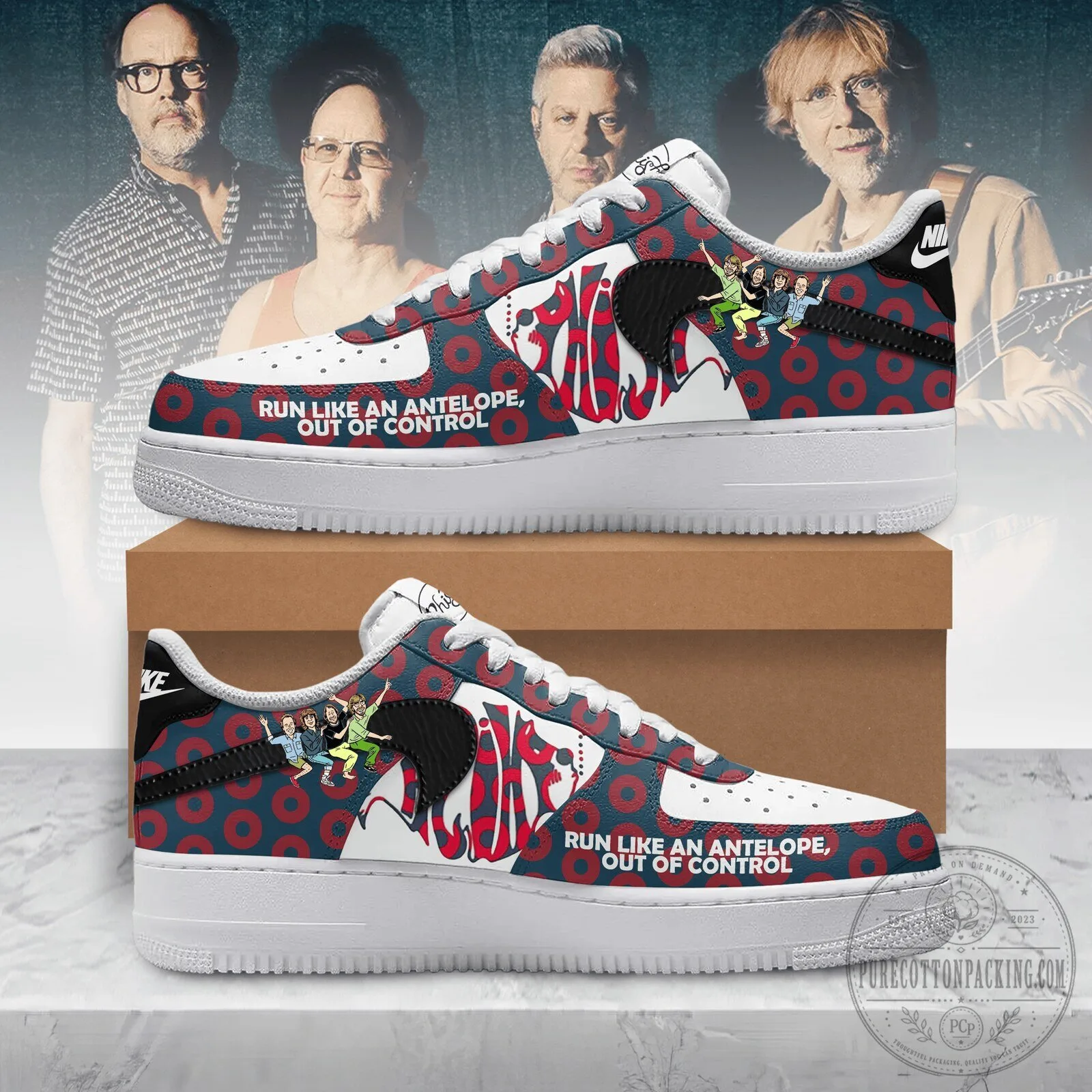 Phish Run Like an Antelope Out of Control Custom Sneakers 1 Phish Run Like an Antelope Out of Control Custom Sneakers
