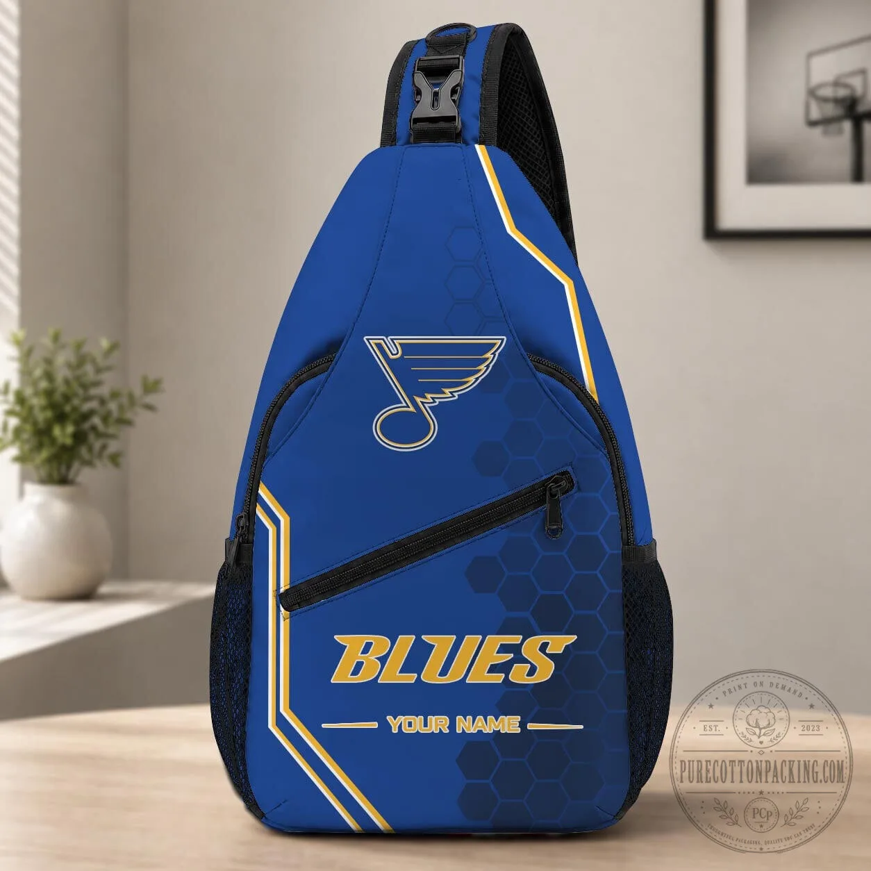 St Louis Blues NHL Personalized Crossbody Sling Bag for Hockey Fans