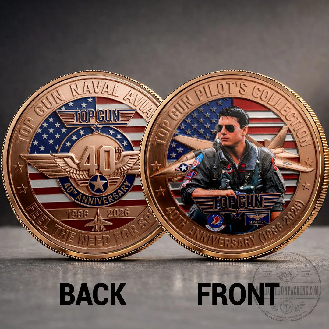 Top Gun Pilot's Collection 40th Anniversary Maverick Commemorative Coin 7 top gun pilot s collection 40th anniversary maverick commemorative coin gallery 1