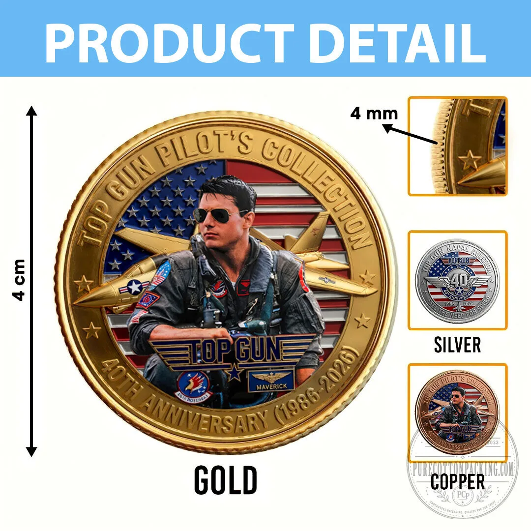 Top Gun Pilot's Collection 40th Anniversary Maverick Commemorative Coin 11 top gun pilot s collection 40th anniversary maverick commemorative coin gallery 5