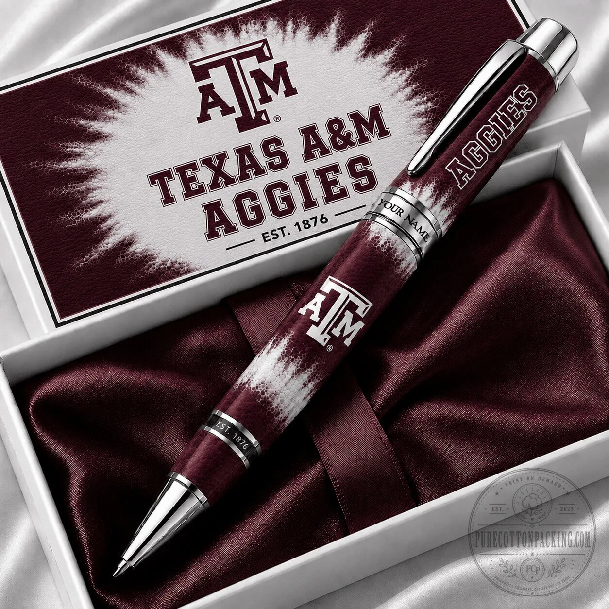 Texas A&M Aggies NCAA Custom Name Ballpoint Pen Gift Set
