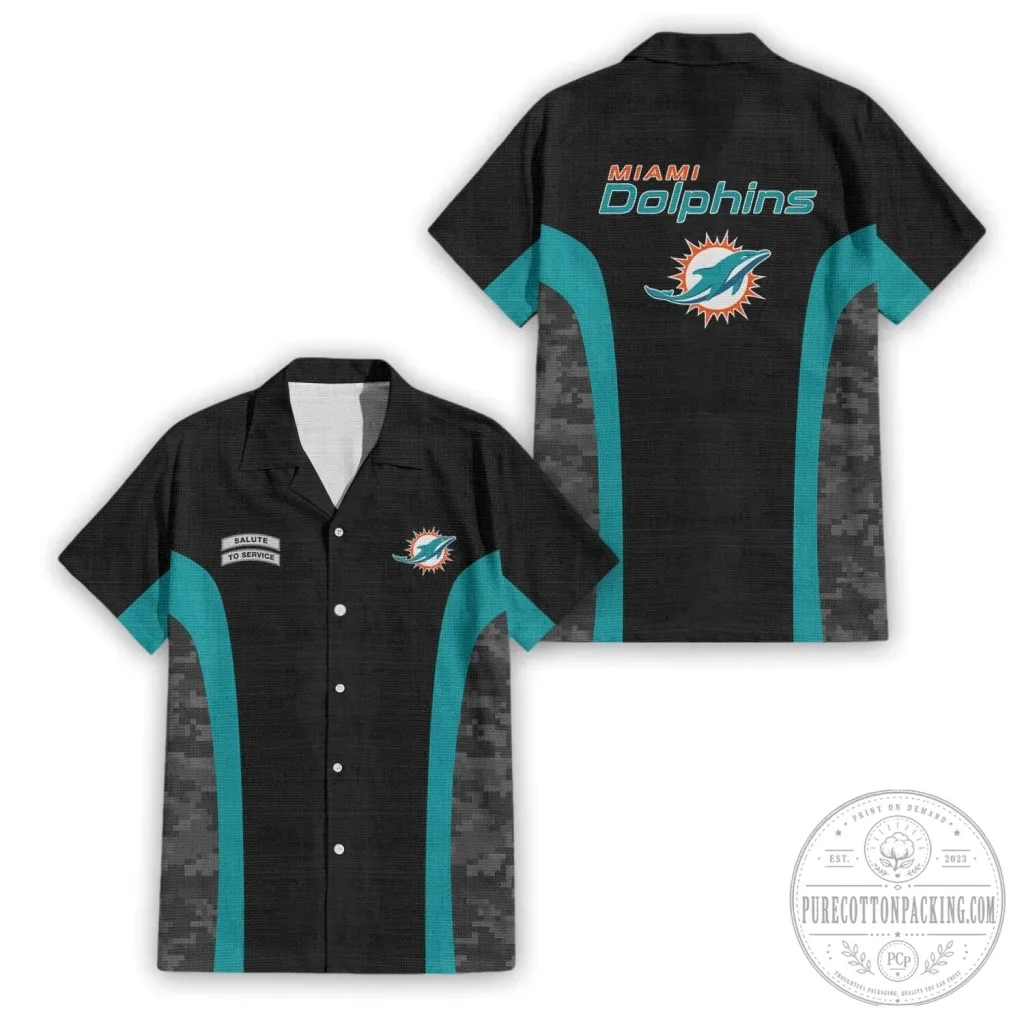 Miami Dolphins Salute To Service Hawaiian Shirt Miami Dolphins Salute To Service Hawaiian Shirt