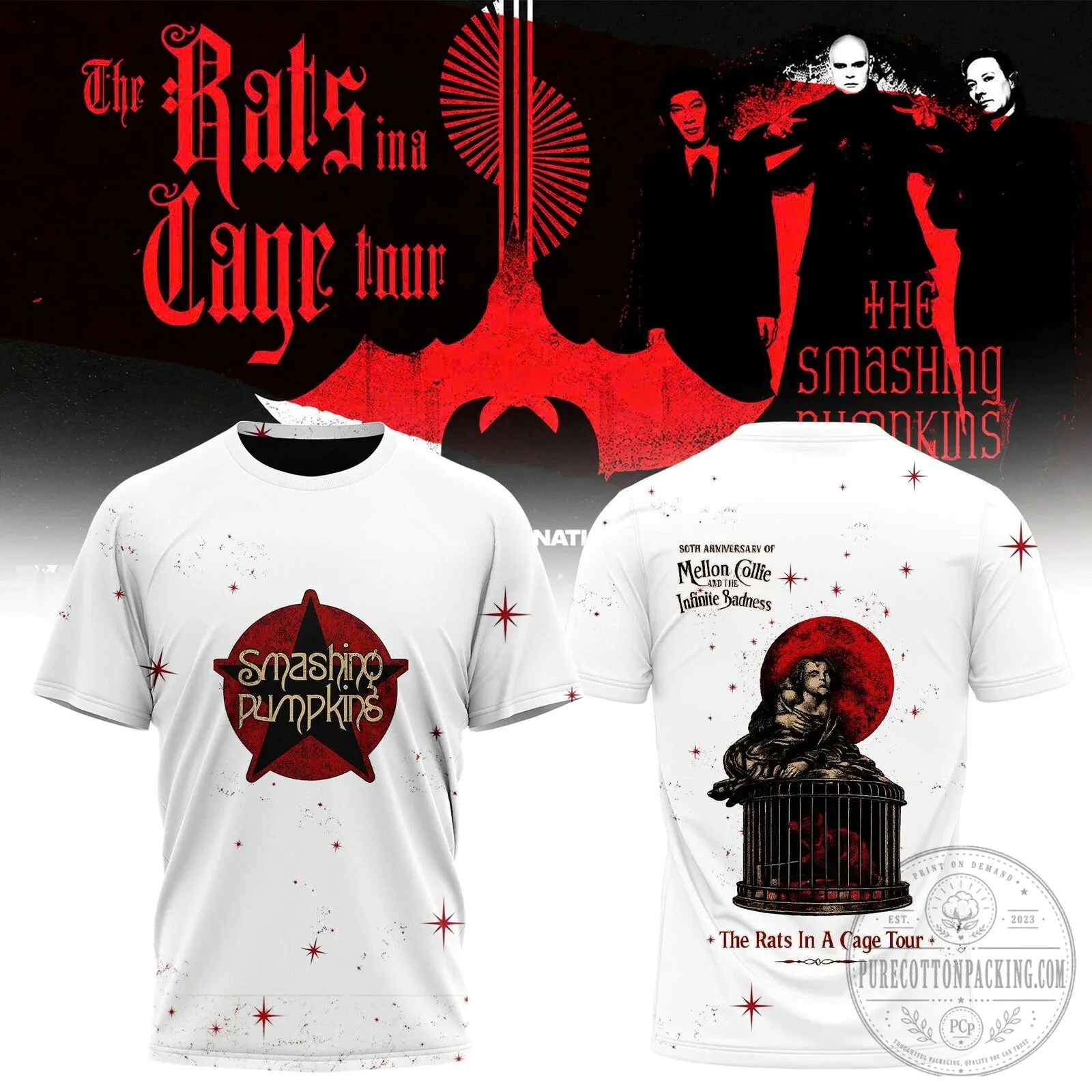 The Smashing Pumpkins Mellon Collie and the Infinite Sadness Rats in a Cage Tour T-Shirt
