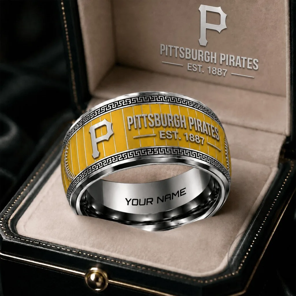 Pittsburgh Pirates Major League Baseball Personalized Tungsten Ring Pittsburgh Pirates Major League Baseball Personalized Tungsten Ring