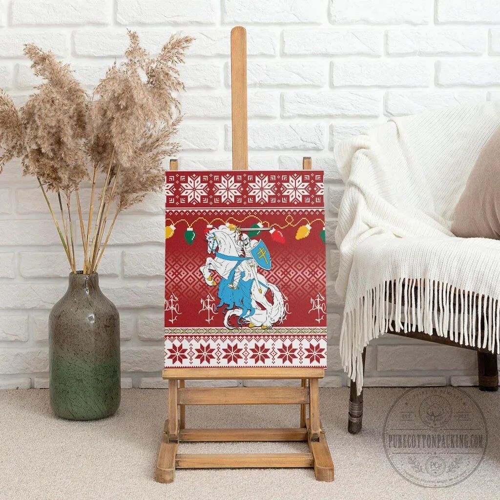 Lithuanian Christmas Vytis Ugly Sweater Pattern Canvas Wall Art 9 Lithuanian Christmas Vytis Ugly Sweater Pattern Canvas Wall Art