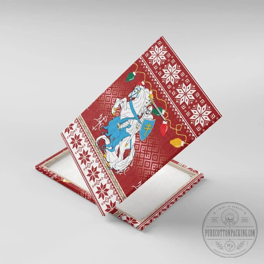 Lithuanian Christmas Vytis Ugly Sweater Pattern Canvas Wall Art 10 Lithuanian Christmas Vytis Ugly Sweater Pattern Canvas Wall Art