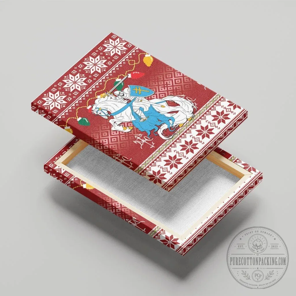Lithuanian Christmas Vytis Ugly Sweater Pattern Canvas Wall Art 12 Lithuanian Christmas Vytis Ugly Sweater Pattern Canvas Wall Art