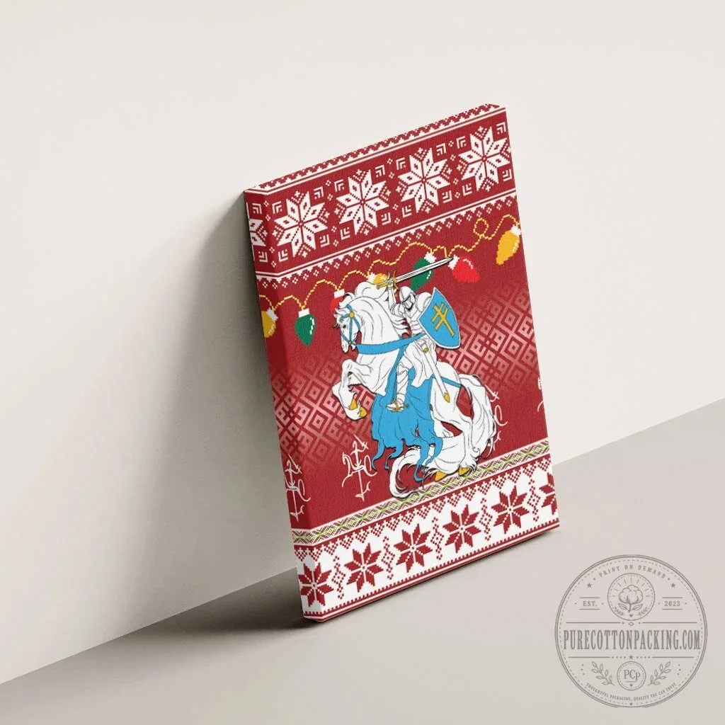 Lithuanian Christmas Vytis Ugly Sweater Pattern Canvas Wall Art 13 Lithuanian Christmas Vytis Ugly Sweater Pattern Canvas Wall Art