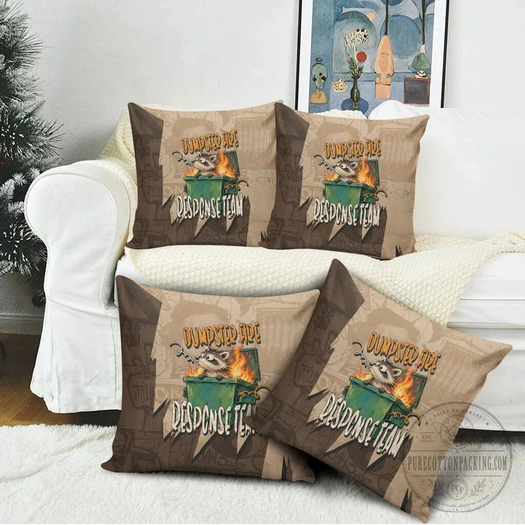 Dumpster Fire Response Team Raccoon Cartoon Vintage Grunge Collage Throw Pillow 8 Dumpster Fire Response Team Raccoon Cartoon Vintage Grunge Collage Throw Pillow