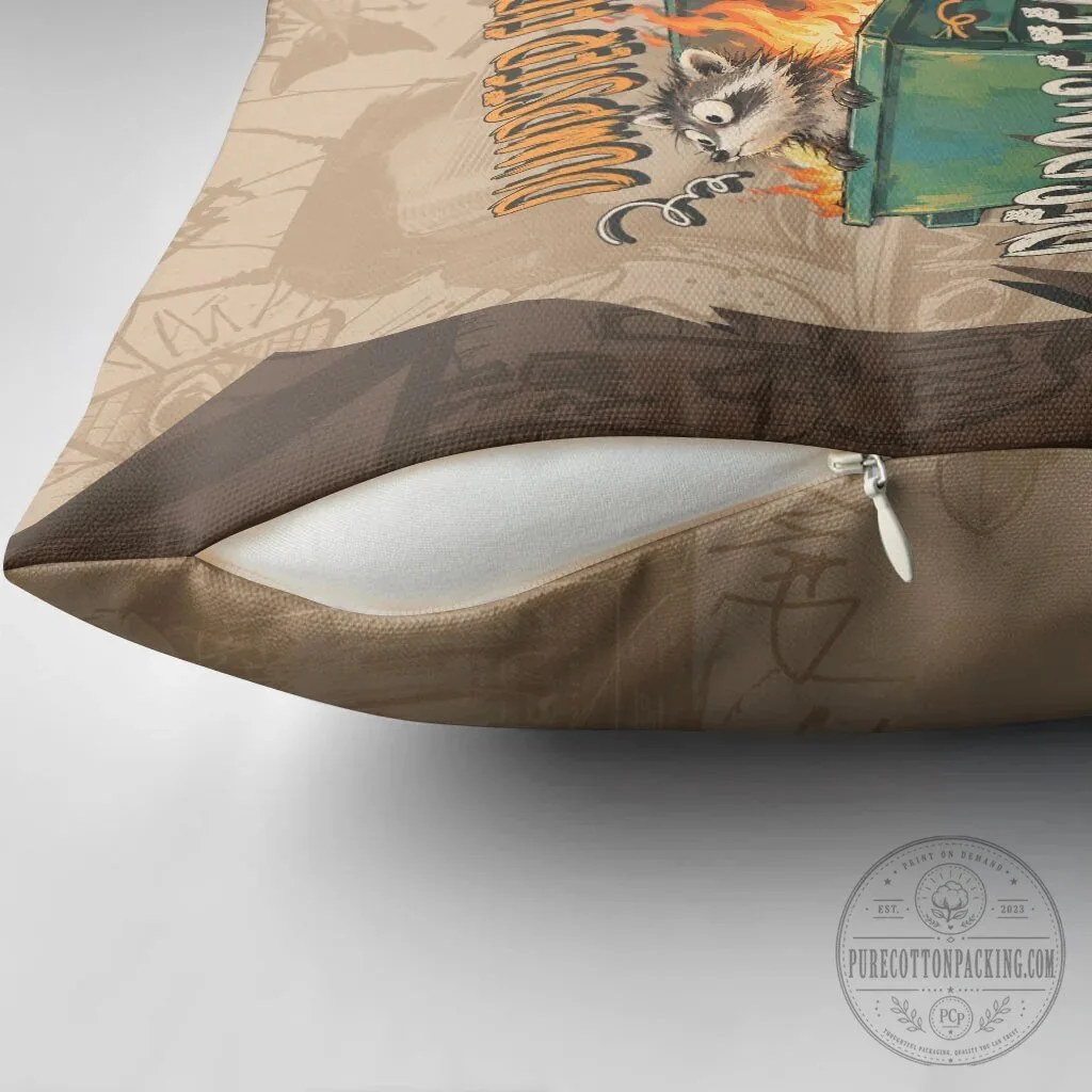 Dumpster Fire Response Team Raccoon Cartoon Vintage Grunge Collage Throw Pillow 9 Dumpster Fire Response Team Raccoon Cartoon Vintage Grunge Collage Throw Pillow