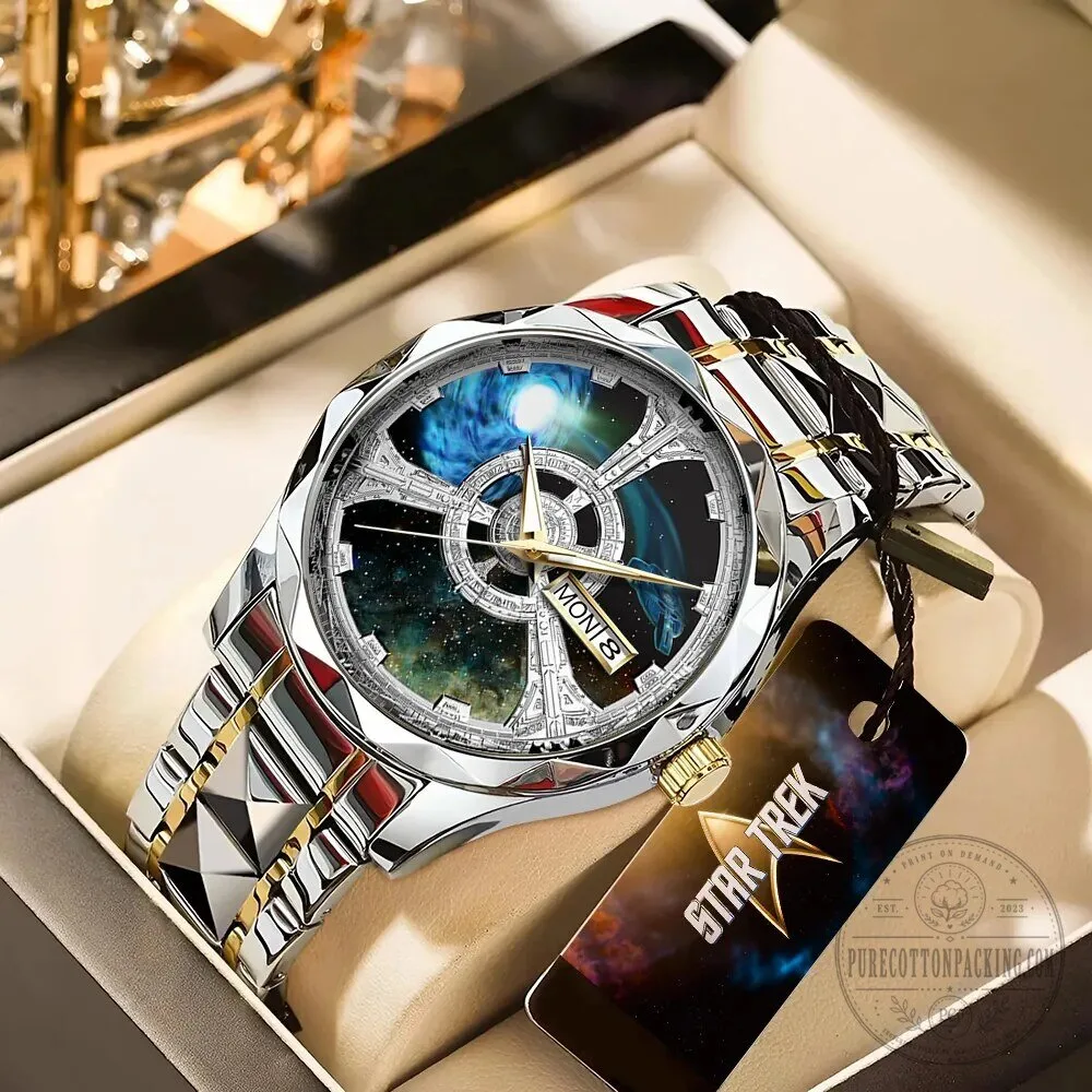 Star Trek The Original Series Enterprise Starship Gold and Silver Watch