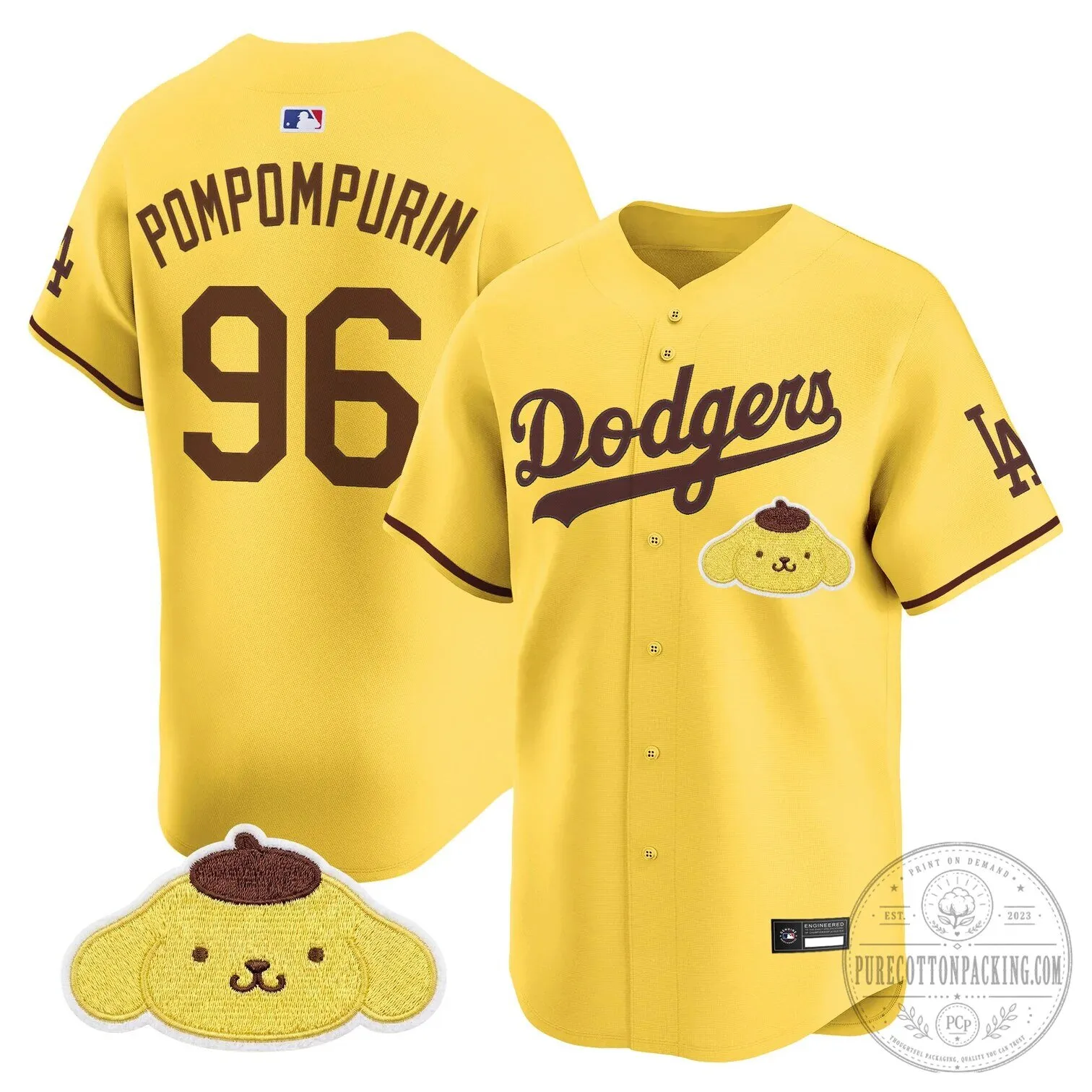 Los Angeles Dodgers Pompompurin Baseball Jersey