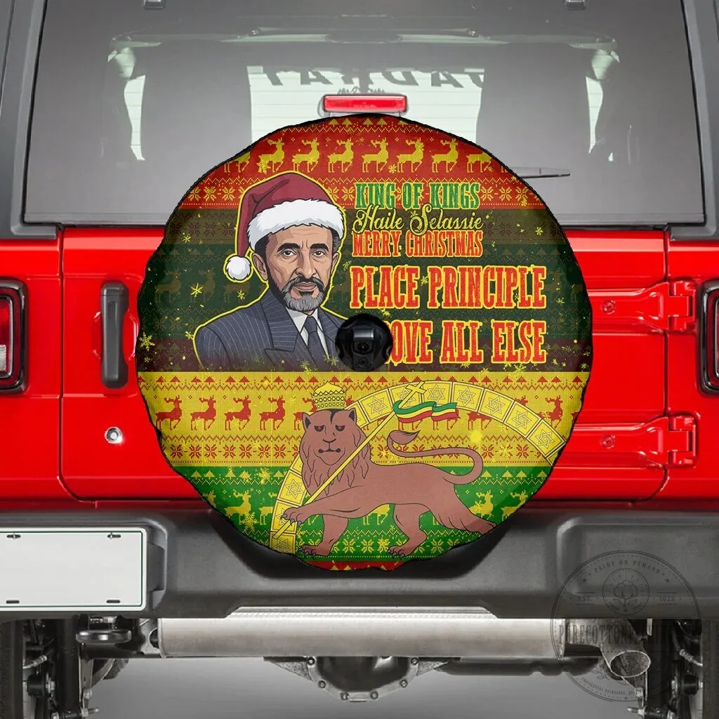 Haile Selassie King of Kings Merry Christmas Lion of Judah Spare Tire Cover 5 Haile Selassie King of Kings Merry Christmas Lion of Judah Spare Tire Cover
