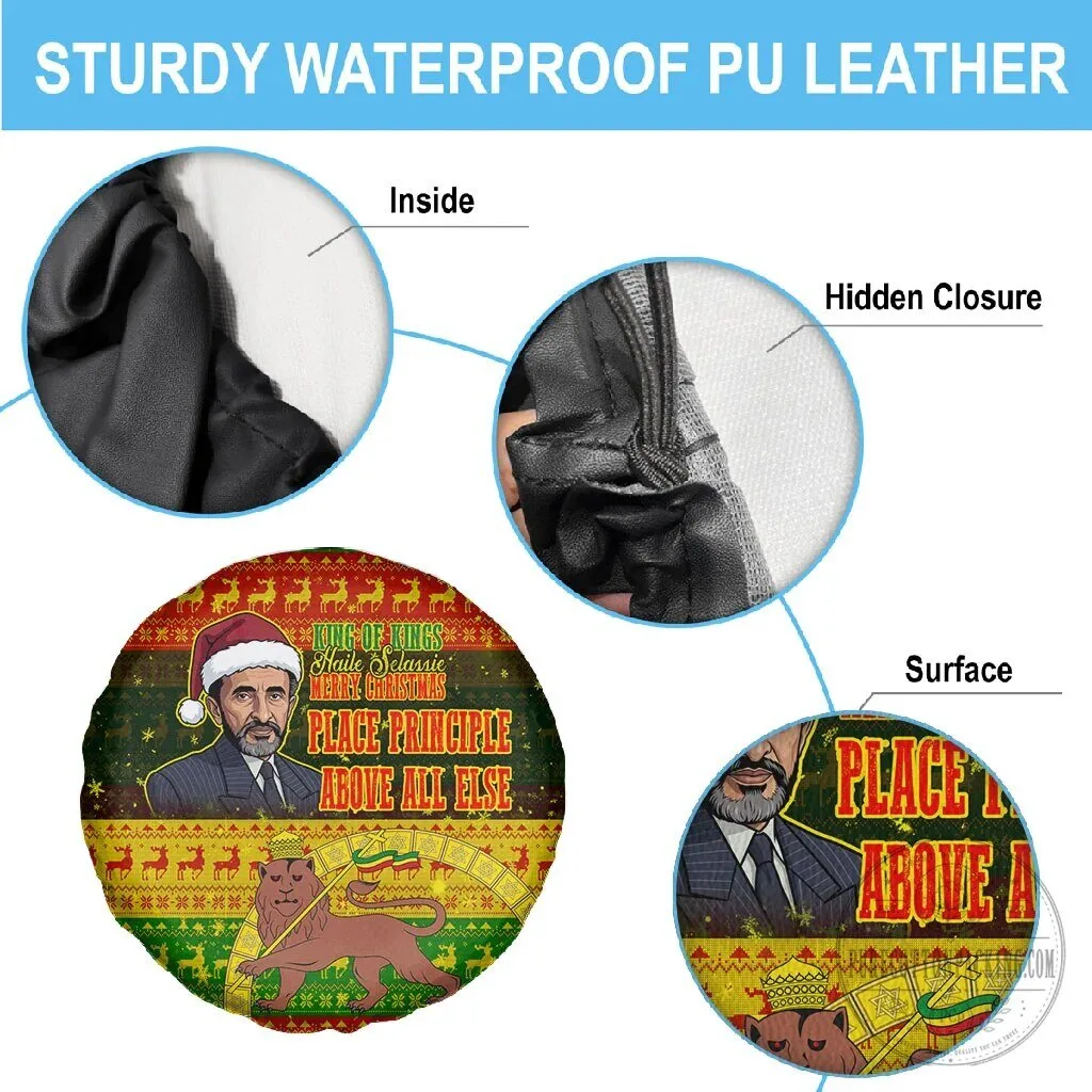 Haile Selassie King of Kings Merry Christmas Lion of Judah Spare Tire Cover 7 Haile Selassie King of Kings Merry Christmas Lion of Judah Spare Tire Cover
