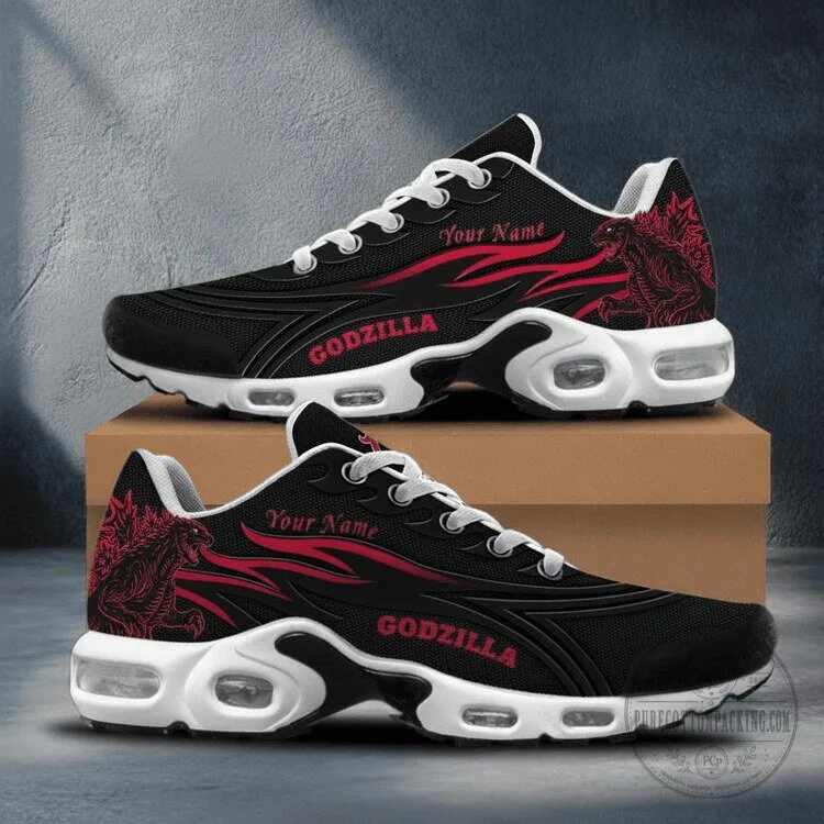 Godzilla Monster King Personalized Black and Red Running Shoes