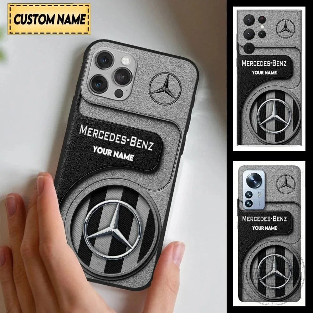 Mercedes-Benz Custom Name Luxury Black and Gray Phone Case