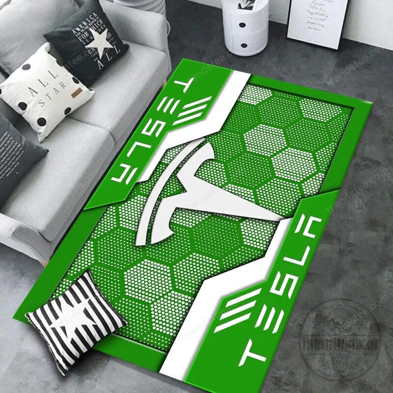 Tesla Motors Company Logo Blue Honeycomb Pattern Area Rug 11 Tesla Motors Company Logo Blue Honeycomb Pattern Area Rug