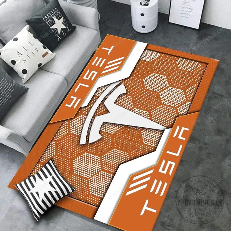 Tesla Motors Company Logo Blue Honeycomb Pattern Area Rug 13 Tesla Motors Company Logo Blue Honeycomb Pattern Area Rug