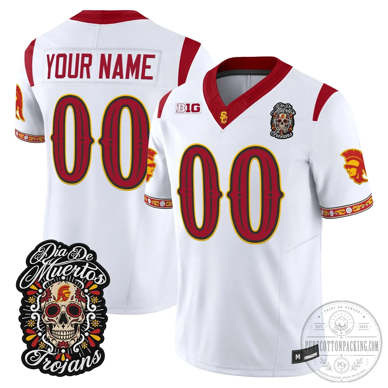 Custom Football Jersey for USC Trojans - Día de los Muertos Edition 1 Custom Football Jersey for USC Trojans - Día de los Muertos Edition