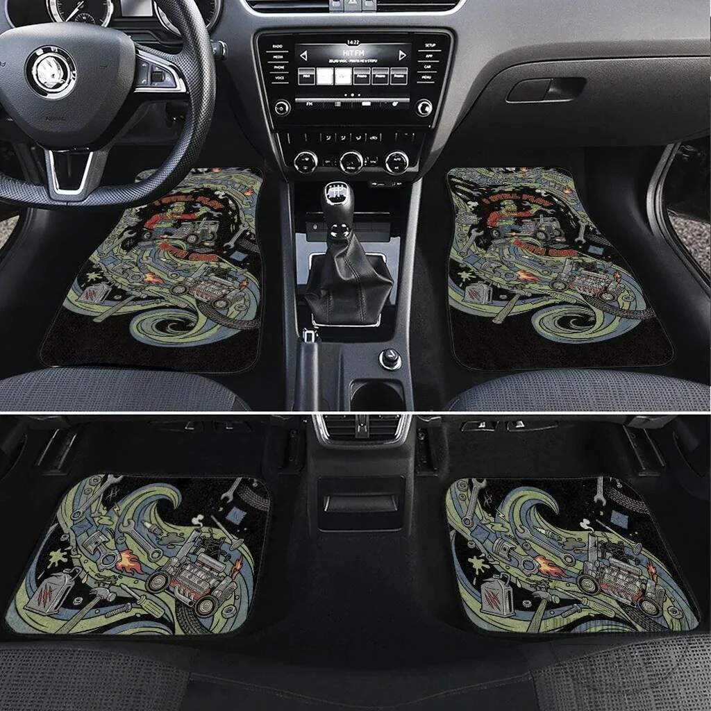 Vintage Hot Rod Monster Motors Mechanic Car Mat Set