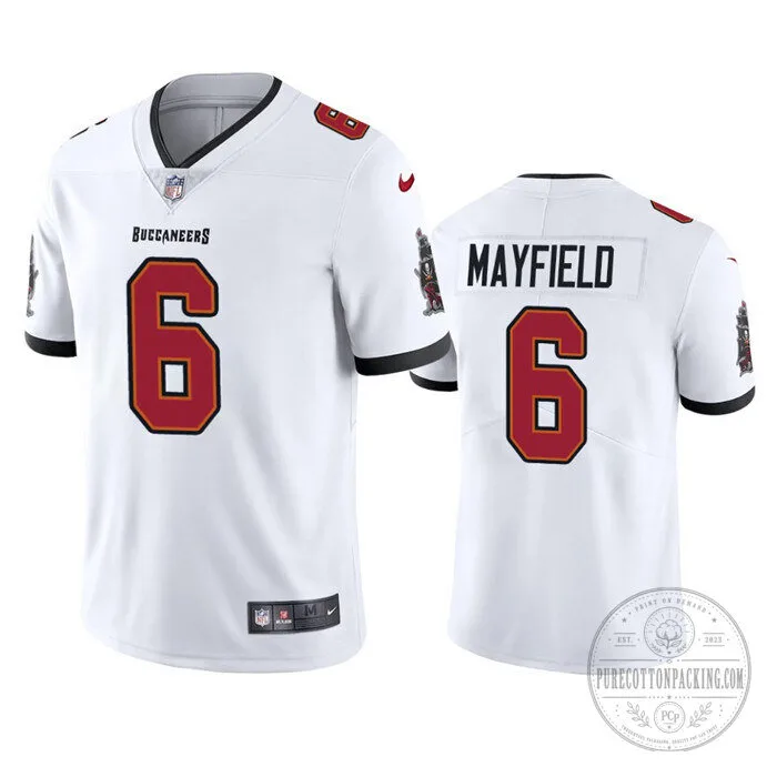 Tampa Bay Buccaneers White Jersey for Baker Mayfield Football Fan Gear