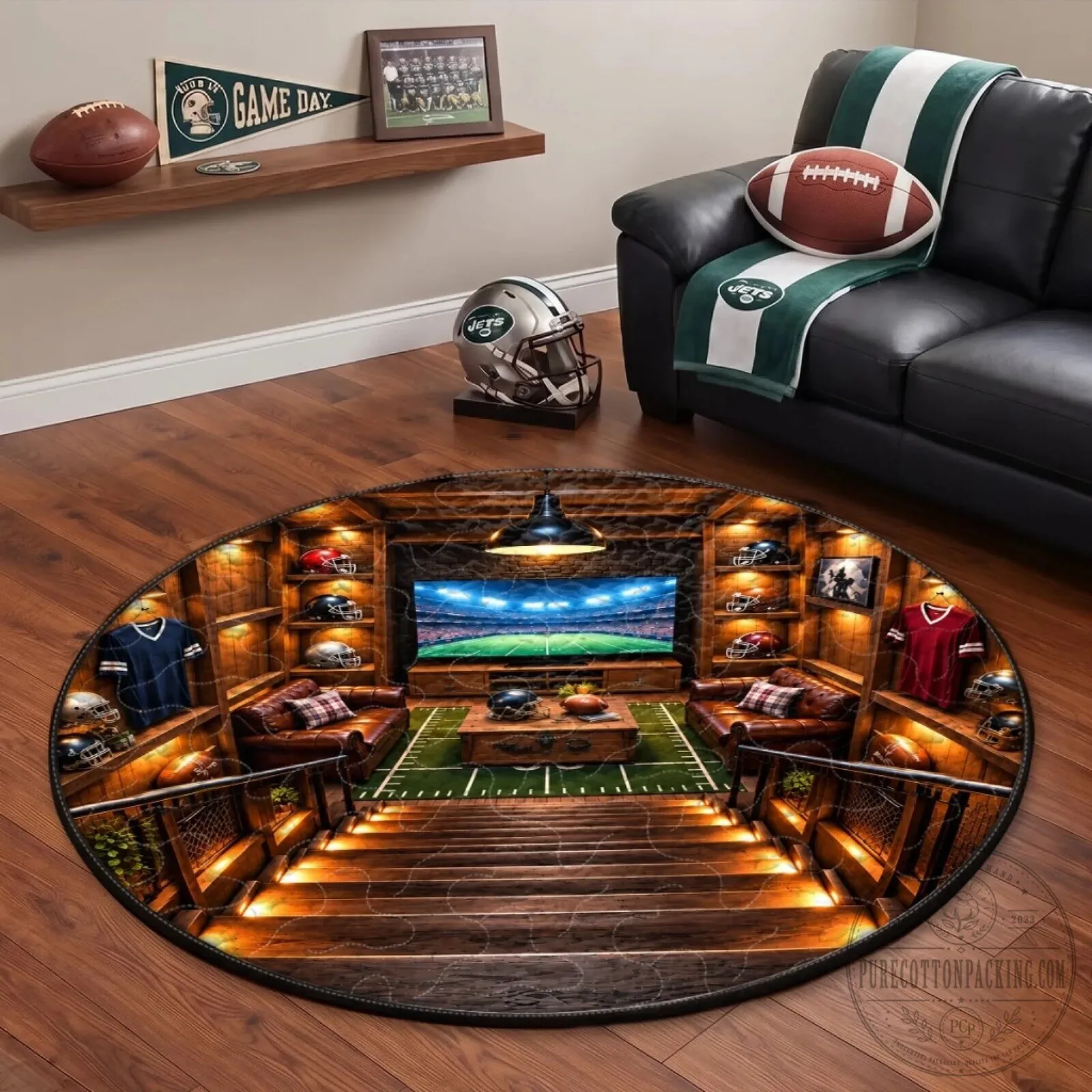 Football Stadium Entrance View Round Rug for Sports Fans Home Decor 8 Football Stadium Entrance View Round Rug for Sports Fans Home Decor