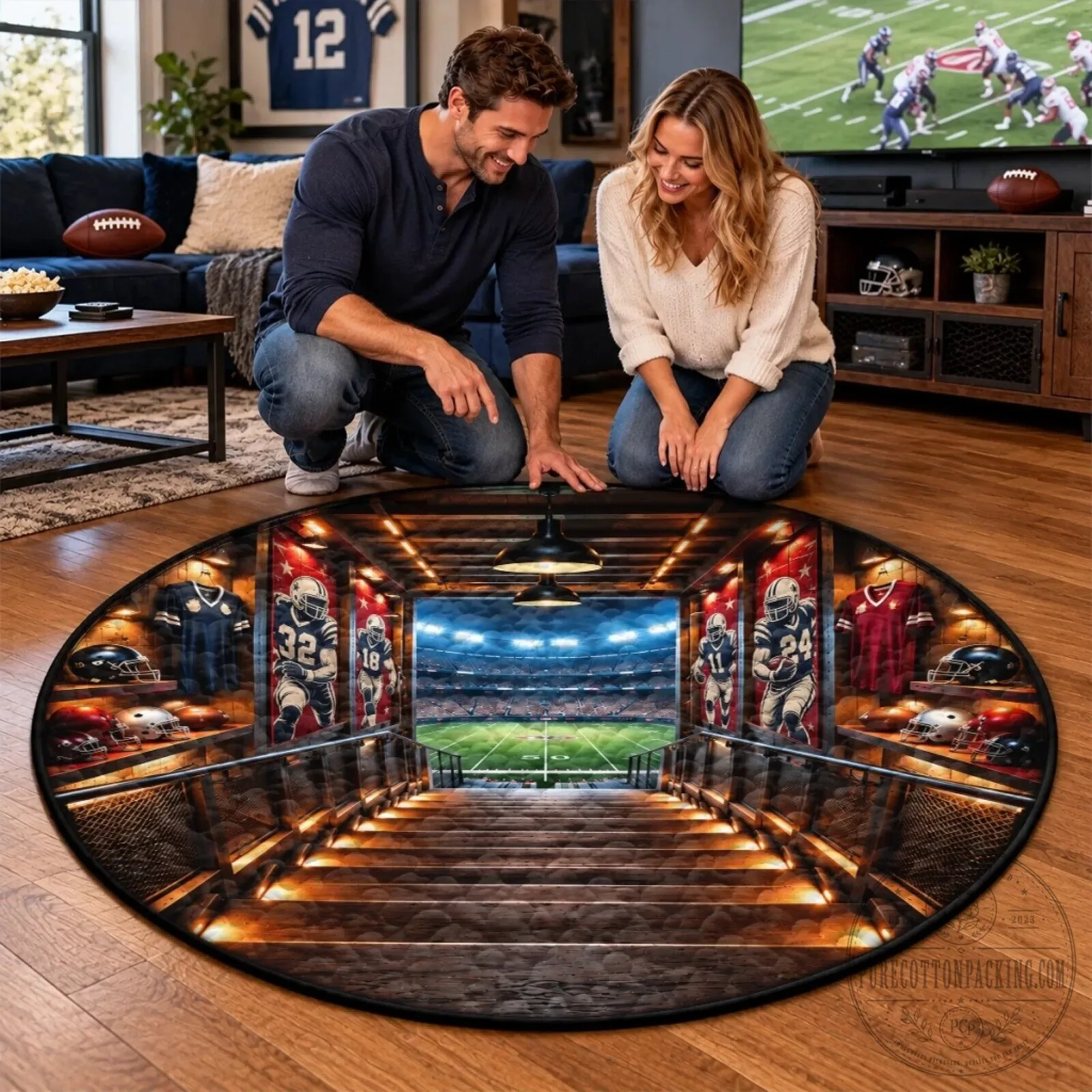 Football Stadium Entrance View Round Rug for Sports Fans Home Decor 9 Football Stadium Entrance View Round Rug for Sports Fans Home Decor