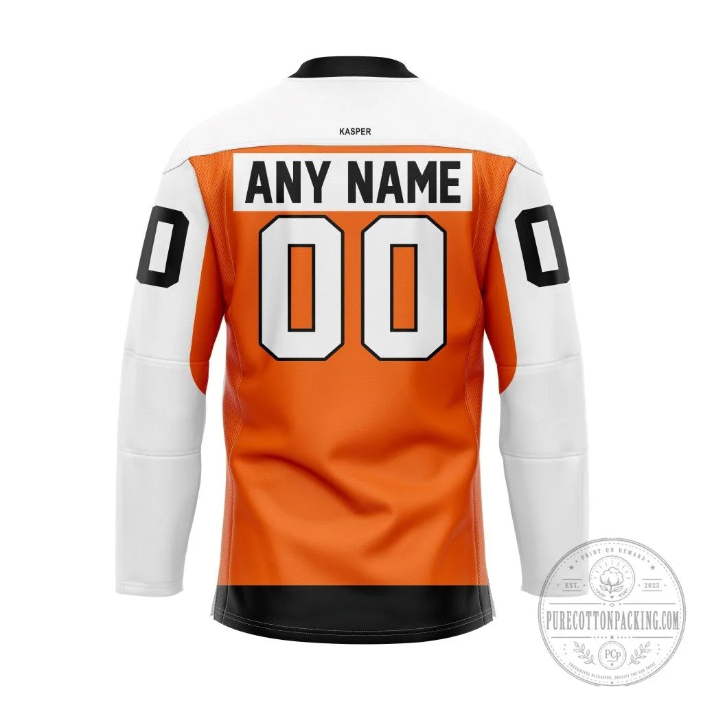 Omaha Lancers Personalized Orange and White Hockey Jersey 3 Omaha Lancers Personalized Orange and White Hockey Jersey