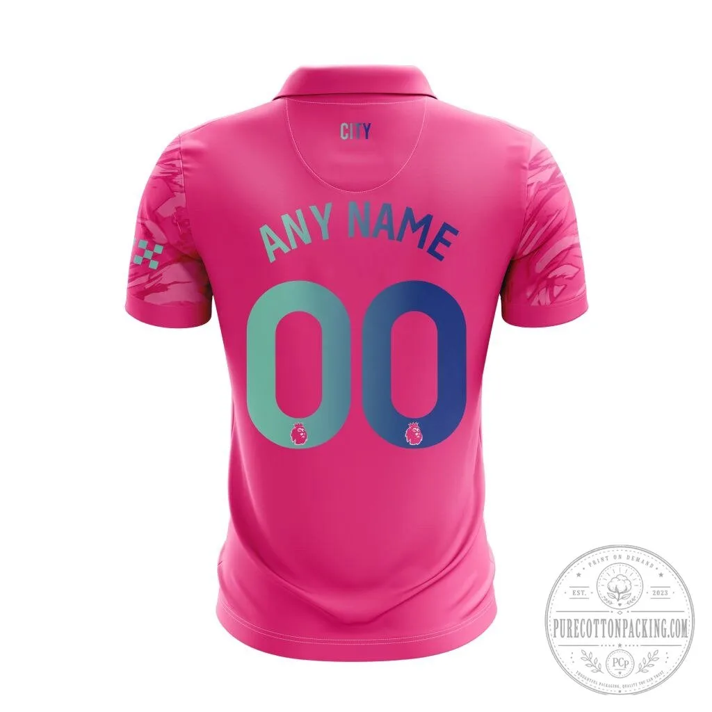 Manchester City Pink Goalkeeper Personalized Football Club Polo Shirt 3 Manchester City Pink Goalkeeper Personalized Football Club Polo Shirt