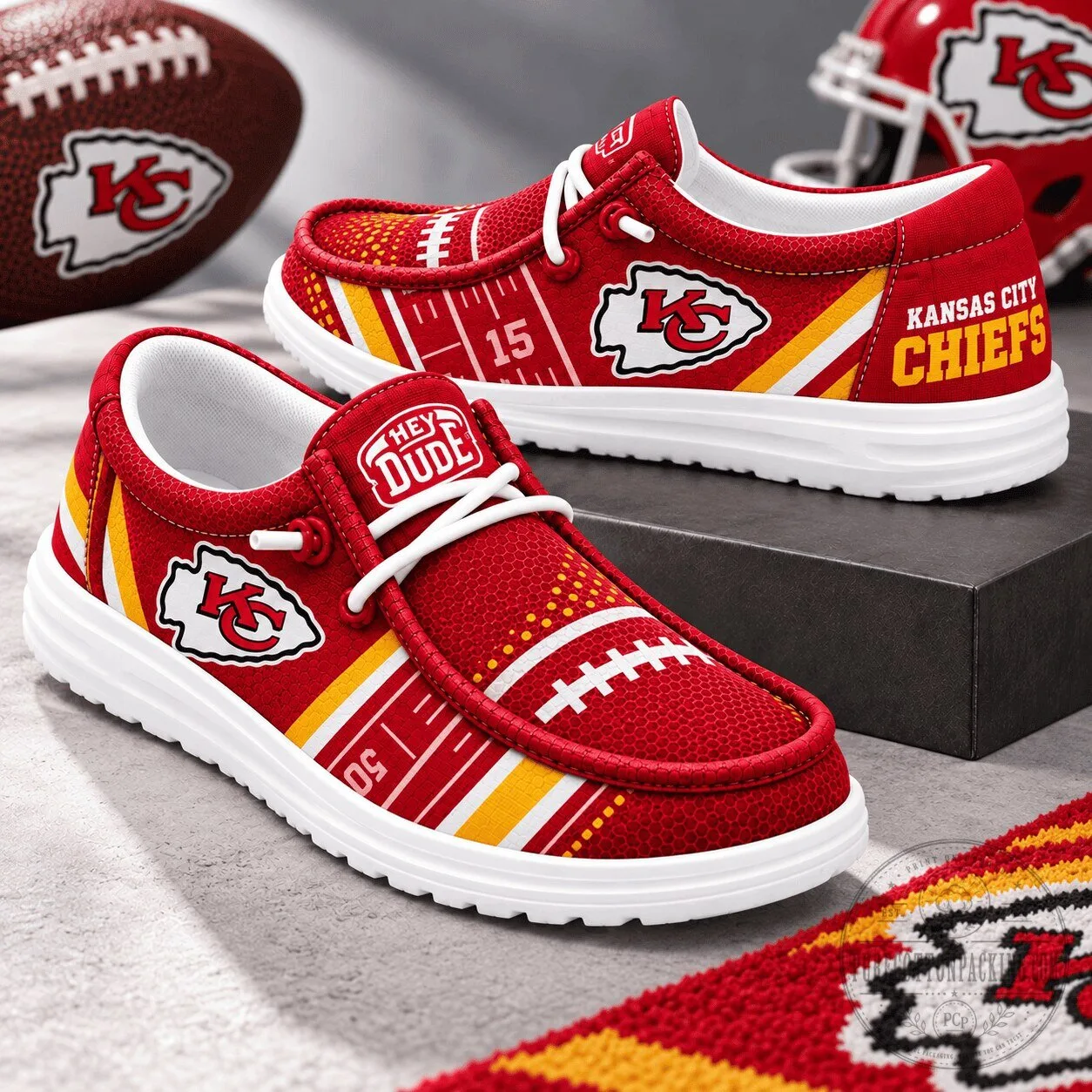 Kansas City Chiefs Football Team Red Loafer Shoes for Game Day