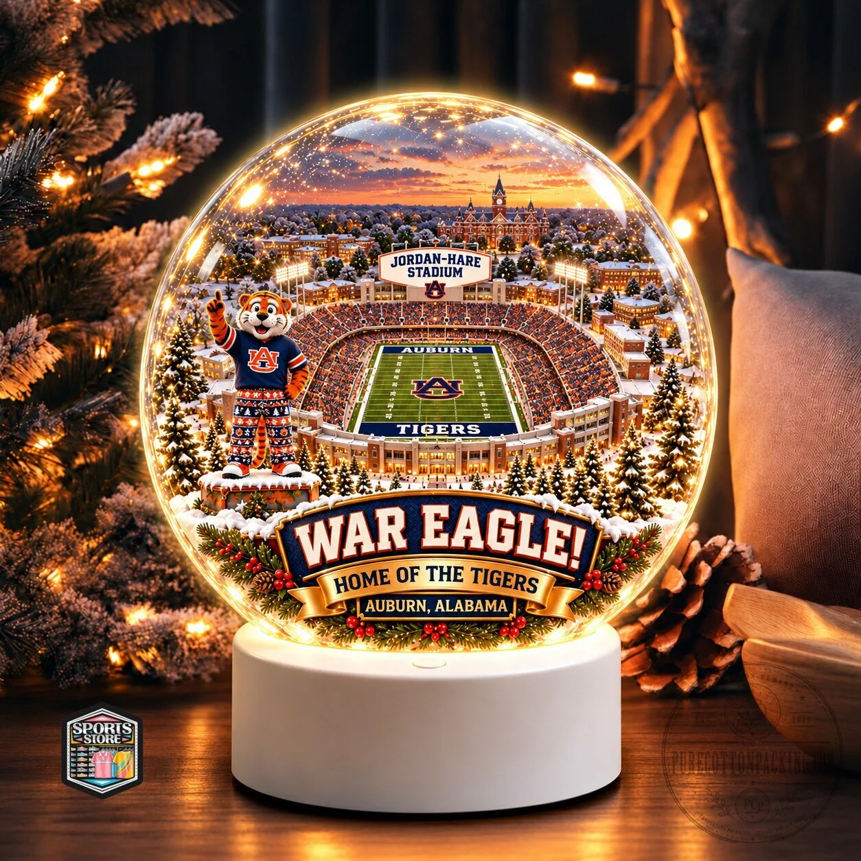 Auburn Tigers Jordan-Hare Stadium Christmas Snow Globe
