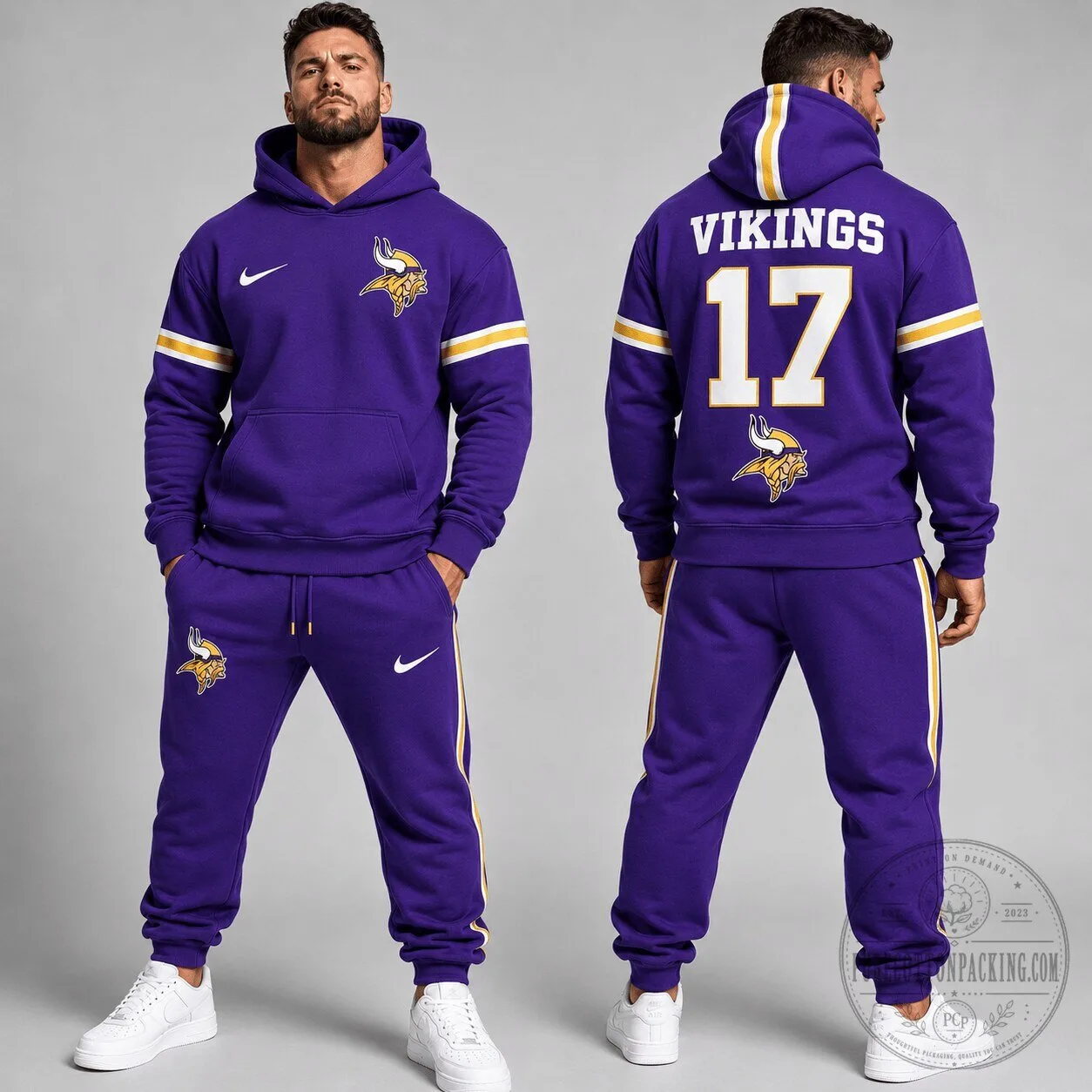 Minnesota Vikings Personalized Number and Name Purple Hoodie Sweatshirt