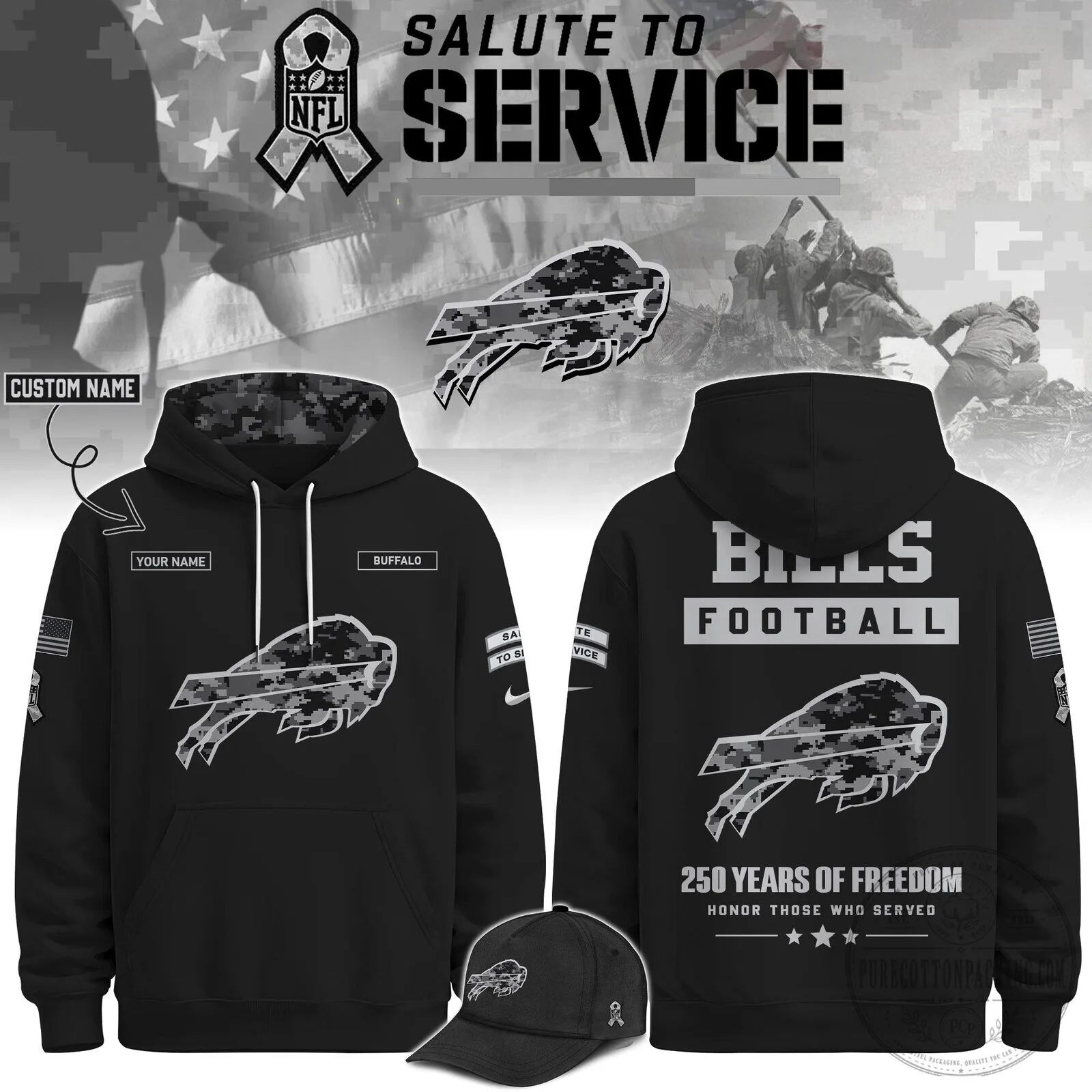 Veterans Day Football Hoodie - Buffalo Bills Salute To Service Edition 1 Veterans Day Football Hoodie - Buffalo Bills Salute To Service Edition