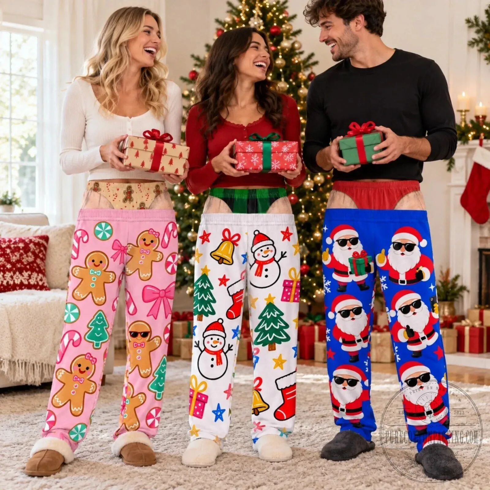 Christmas Mode Activated Festive Holiday Pajama Pants for Men and Women