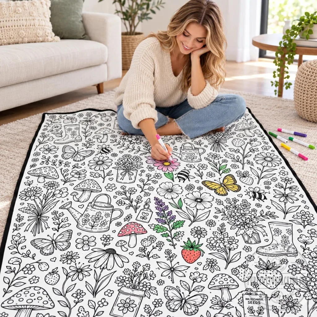 Color Your Own Washable Doodle Blanket with Markers, Creative Drawing Activity for Kids Color Your Own Washable Doodle Blanket with Markers, Creative Drawing Activity for Kids