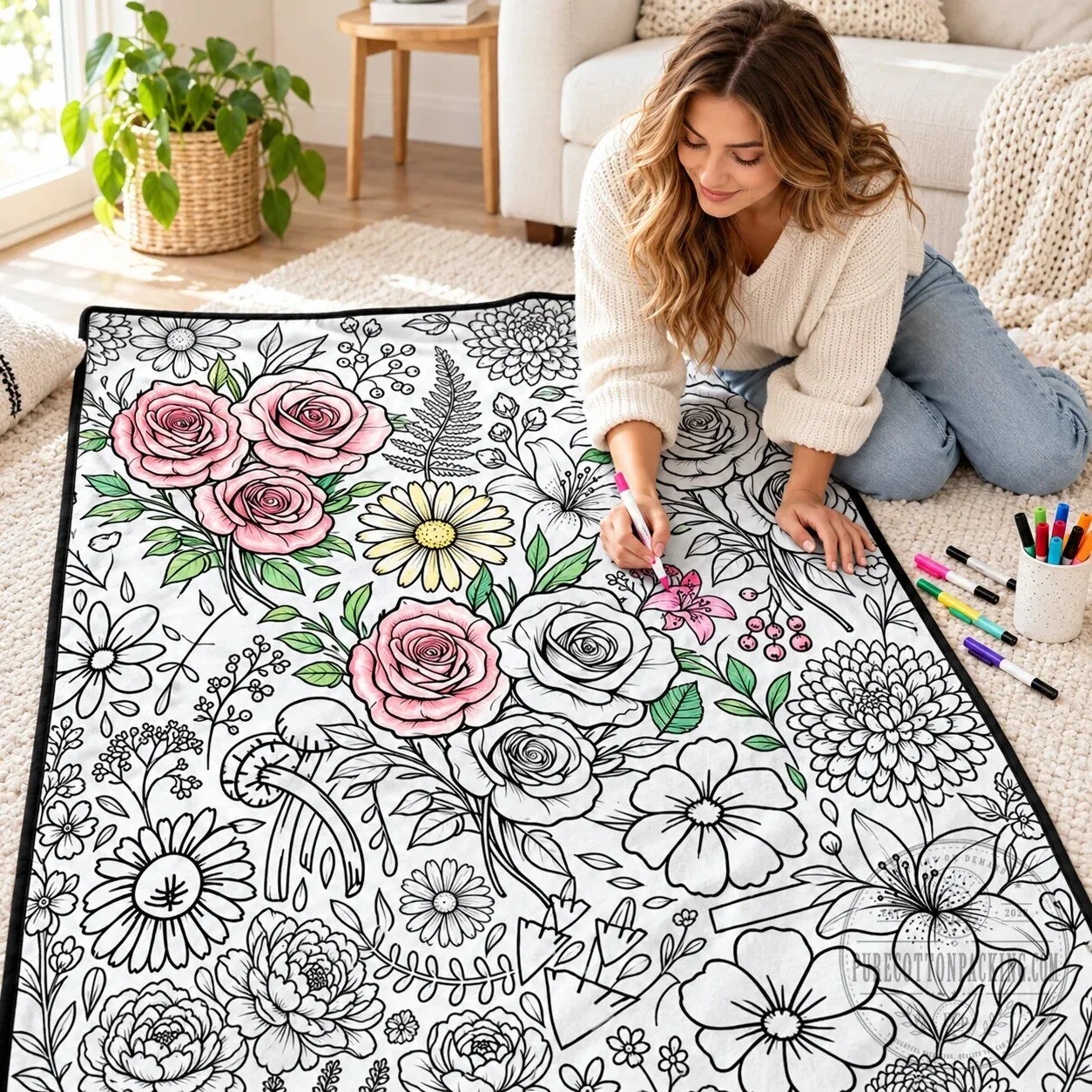 Color Your Own Washable Doodle Blanket with Markers, Creative Drawing Activity for Kids 19 Color Your Own Washable Doodle Blanket with Markers, Creative Drawing Activity for Kids