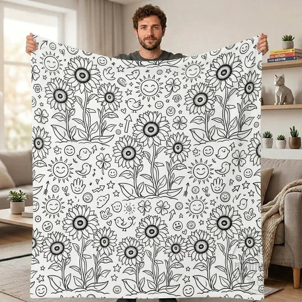 Color Your Own Washable Doodle Blanket with Markers, Creative Drawing Activity for Kids 26 Color Your Own Washable Doodle Blanket with Markers, Creative Drawing Activity for Kids
