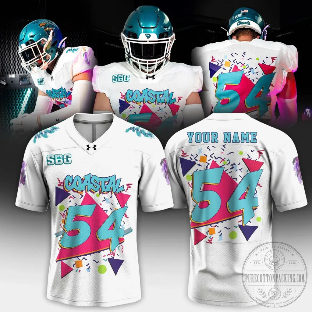 Coastal Carolina Chanticleers Football Game Day Personalized Football Jersey Coastal Carolina Chanticleers Football Game Day Personalized Football Jersey