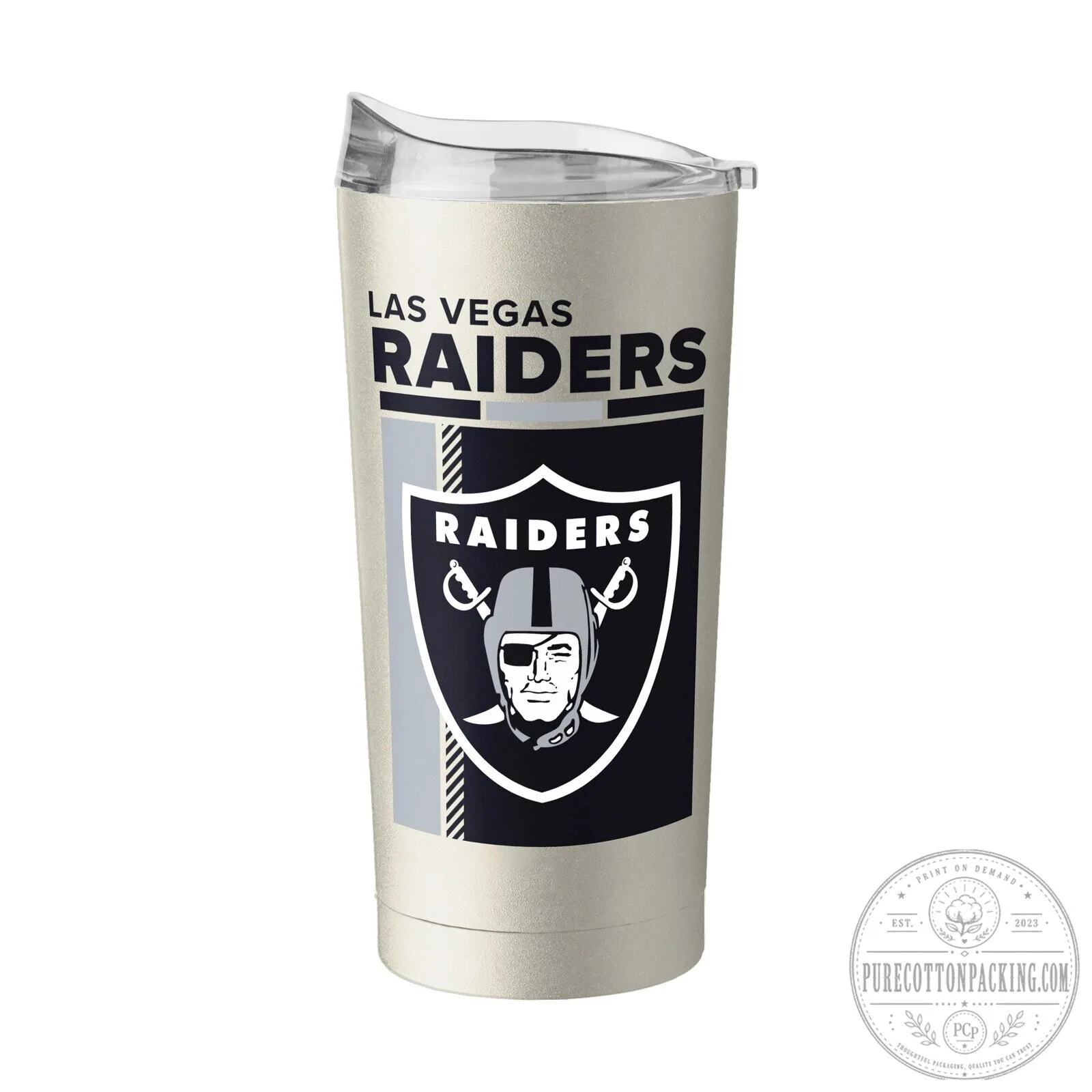 Las Vegas Raiders NFL Football Team Logo Insulated Stainless Steel Tumbler