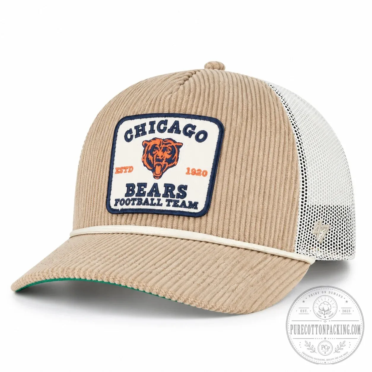 Chicago Bears Football Team Corduroy Adjustable Snapback Cap Hat