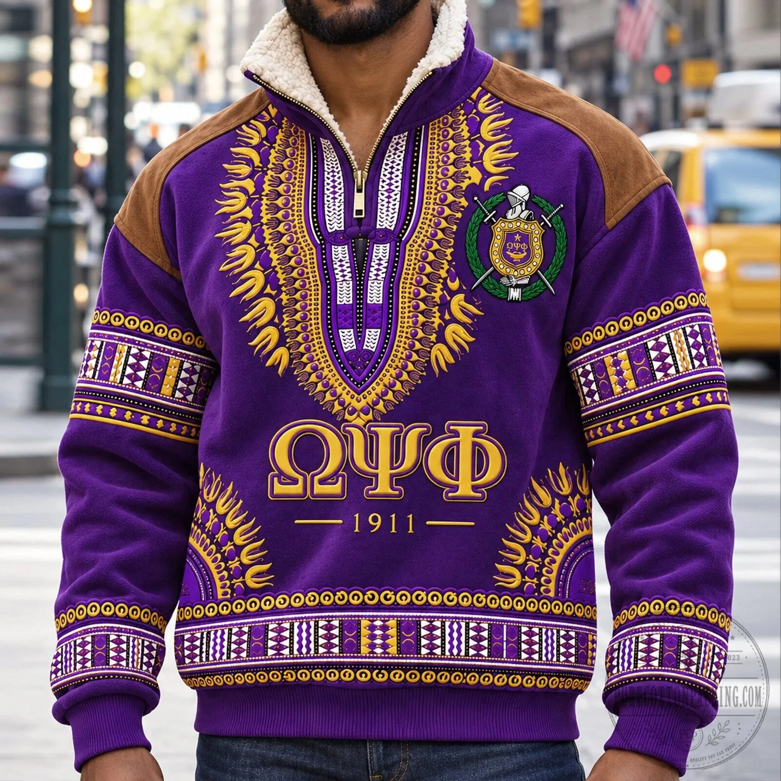 Omega Psi Phi Fraternity Quarter Zip Sherpa Pullover Sweatshirt 4 Omega Psi Phi Fraternity Quarter Zip Sherpa Pullover Sweatshirt