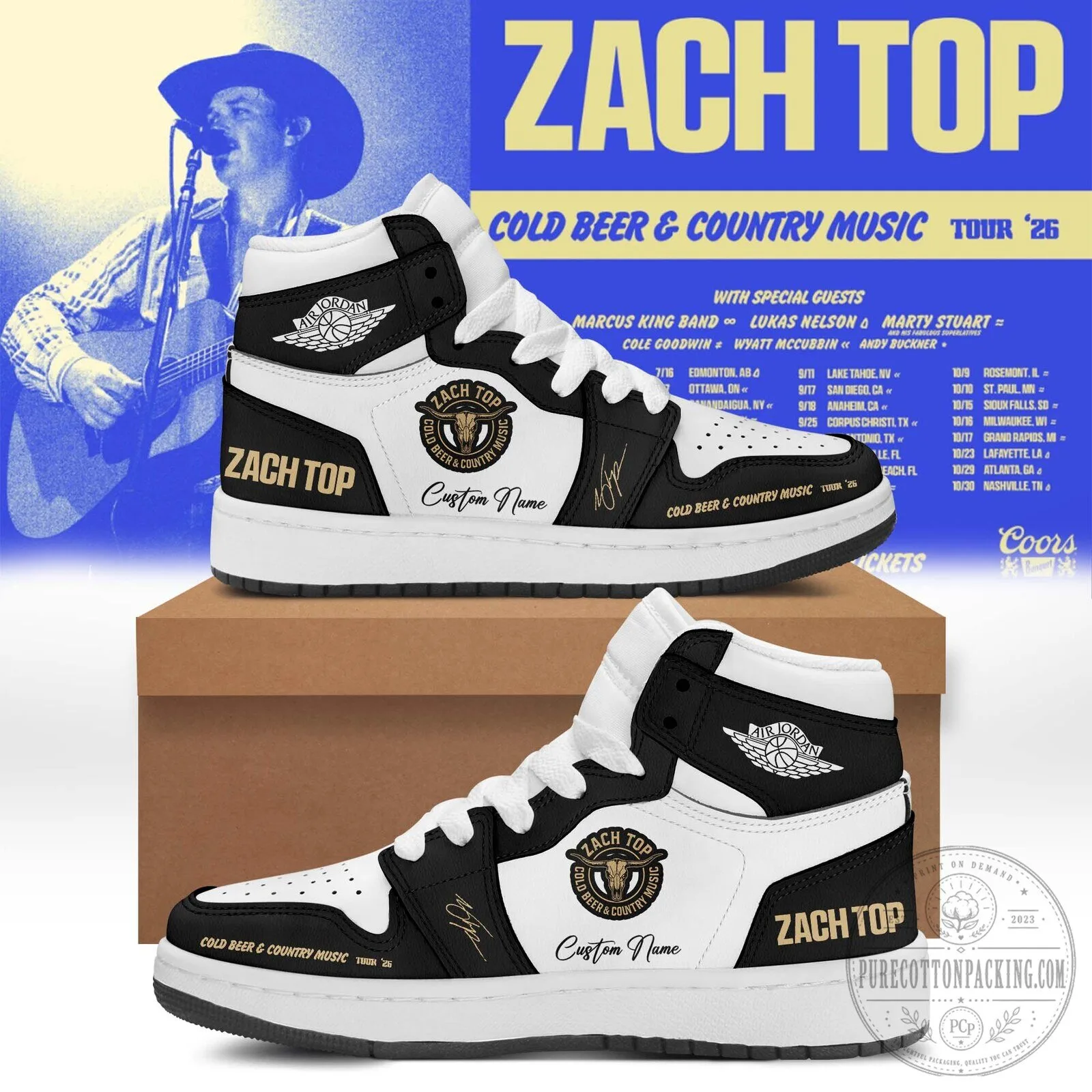 Zach Top Cold Beer And Country Music Tour 2026 High Top Shoes 1 Zach Top Cold Beer And Country Music Tour 2026 High Top Shoes