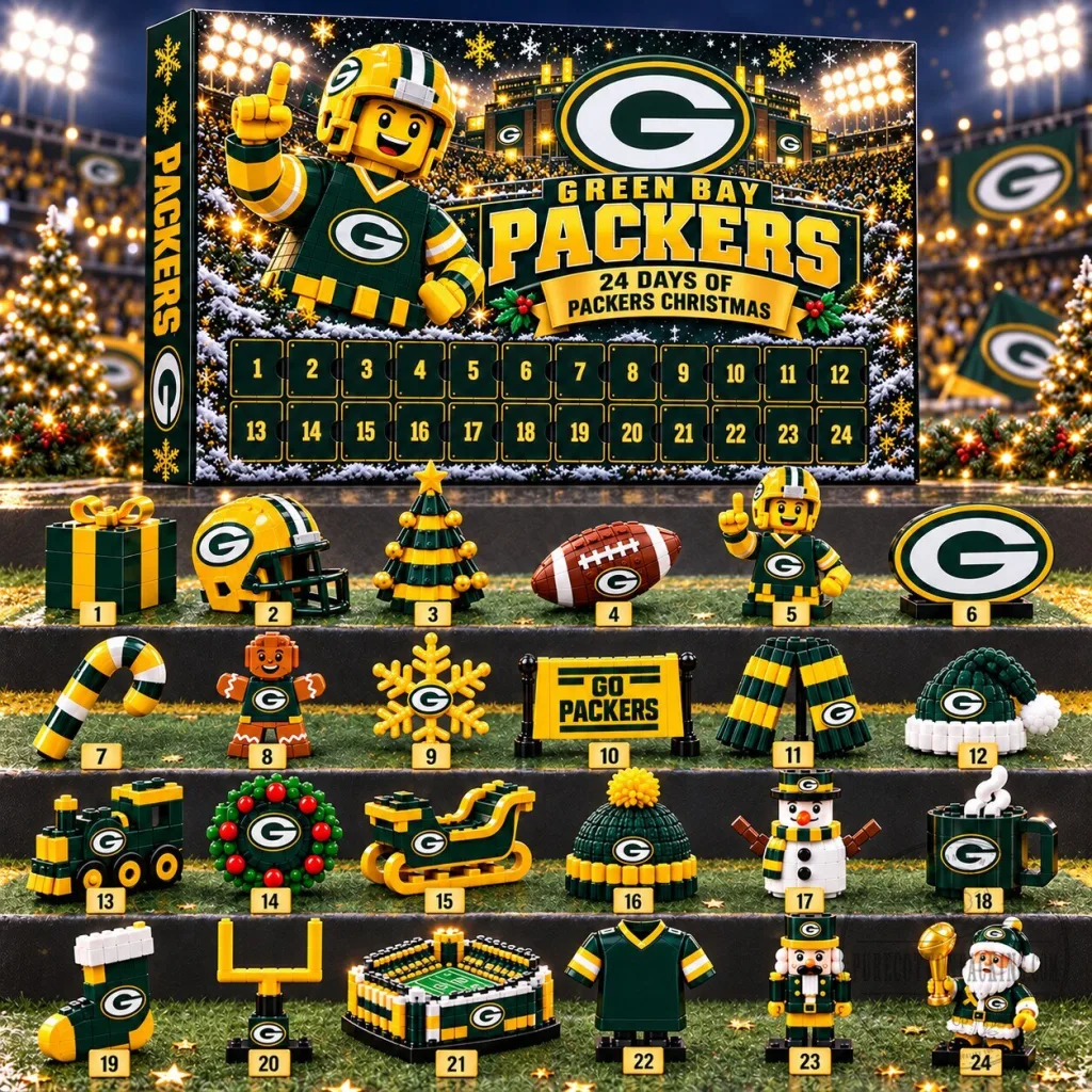 Green Bay Packers NFL 24 Day Christmas Advent Calendar Gift Green Bay Packers NFL 24 Day Christmas Advent Calendar Gift 2D