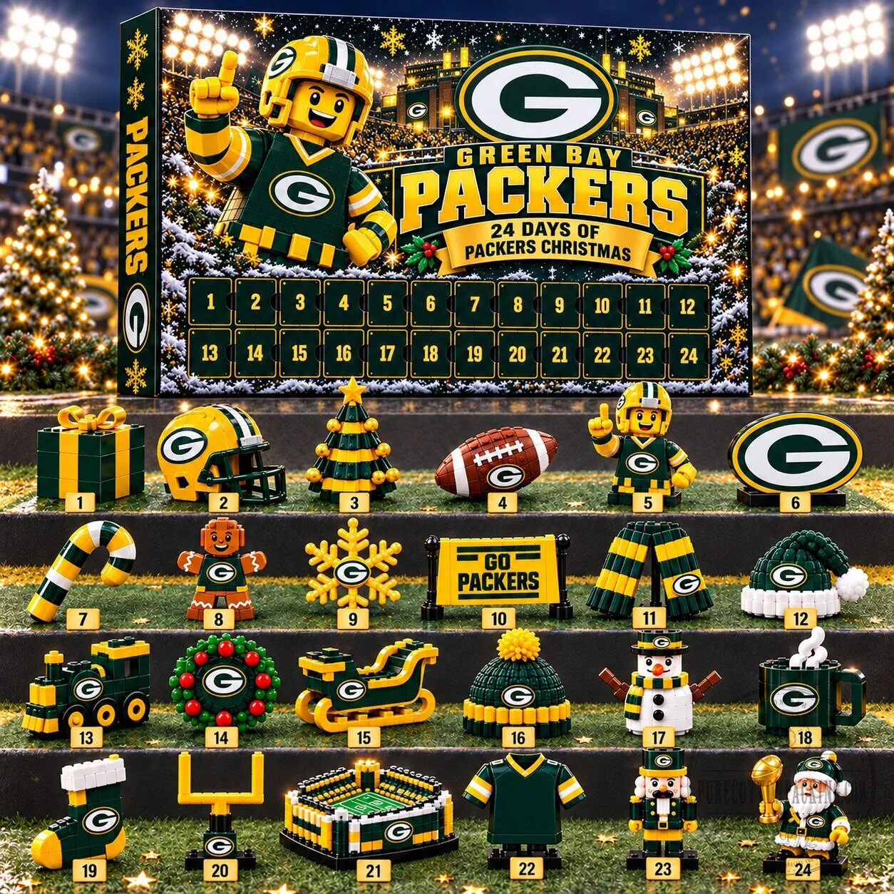 Green Bay Packers NFL 24 Day Christmas Advent Calendar Gift