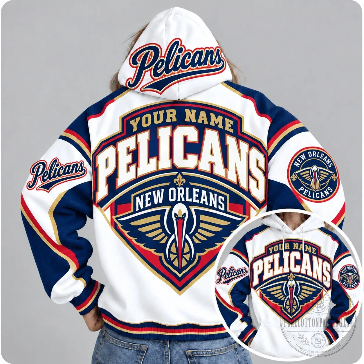 New Orleans Pelicans Personalized NBA Team Hoodie - Custom Name Basketball Fan Pullover
