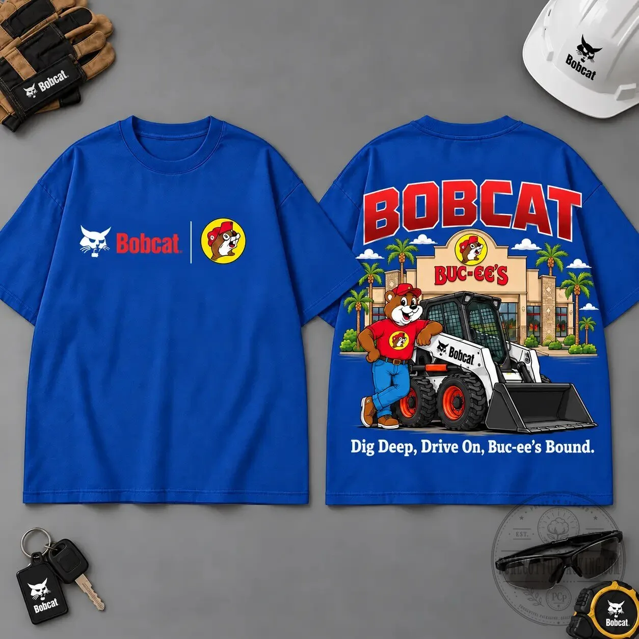 Bobcat Buc-ee's Dig Deep Drive On Heavy Equipment Black T-Shirt 8 bobcat buc ee s dig deep drive on heavy equipment black t shirt gallery 3