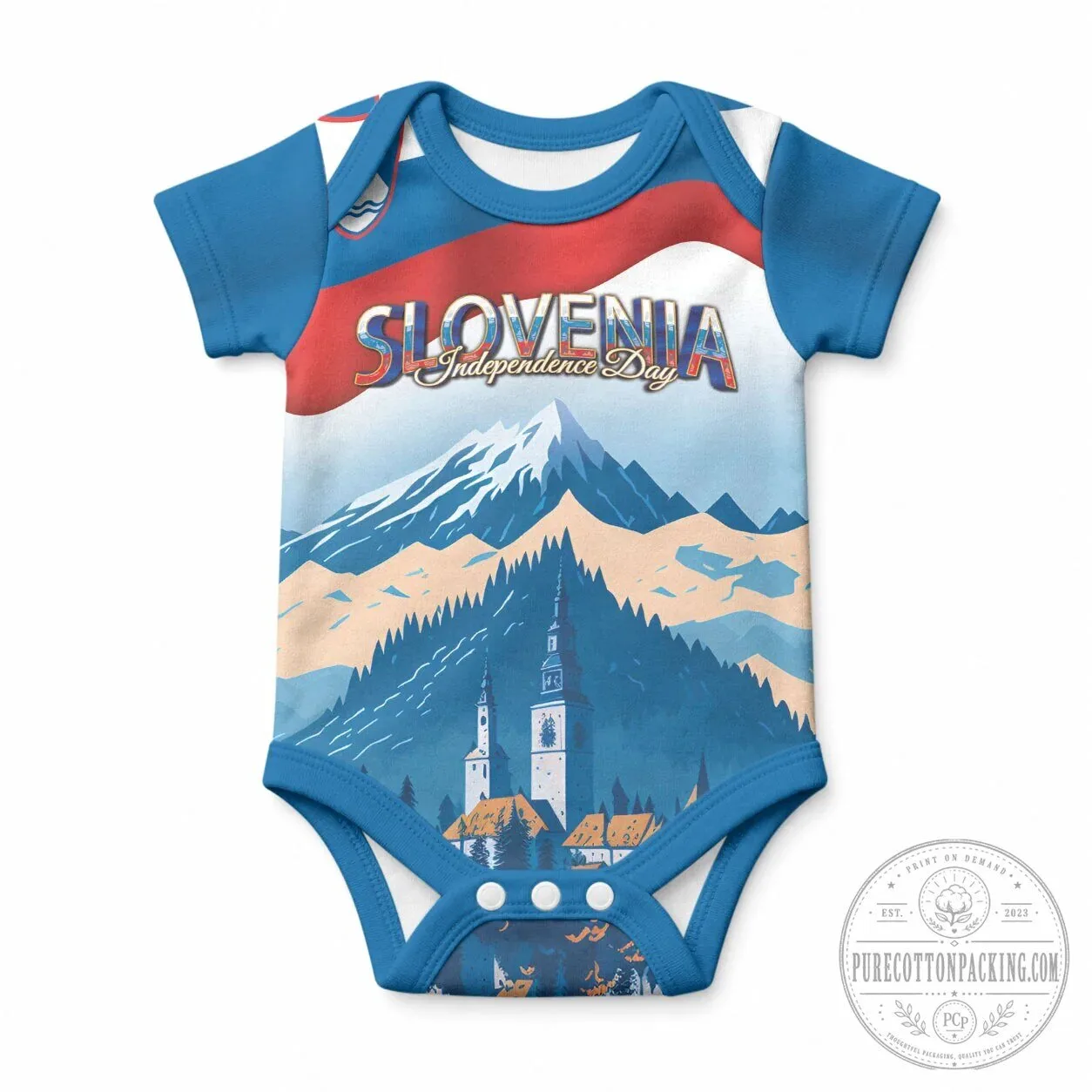 Slovenia Independence Day Lake Bled Julian Alps Baby Romper