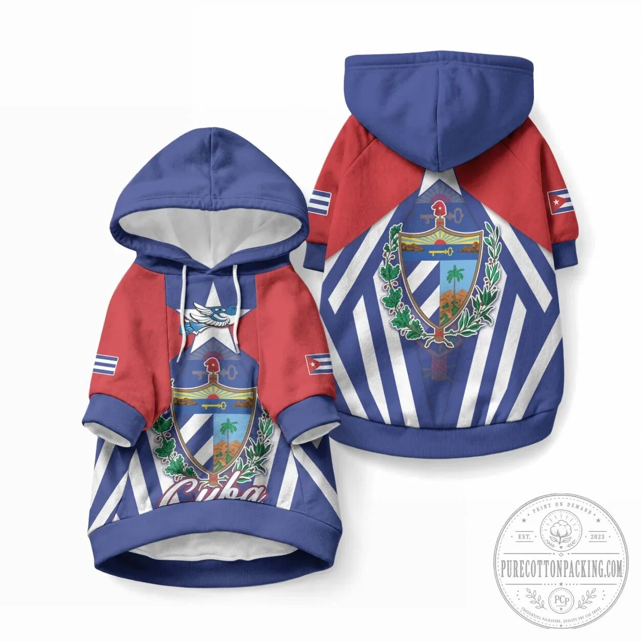 Cuban Trogon With Coat of Arms Pet Hoodie Viva Cuba Libre Dog Apparel 7 Cuban Trogon With Coat of Arms Pet Hoodie Viva Cuba Libre Dog Apparel