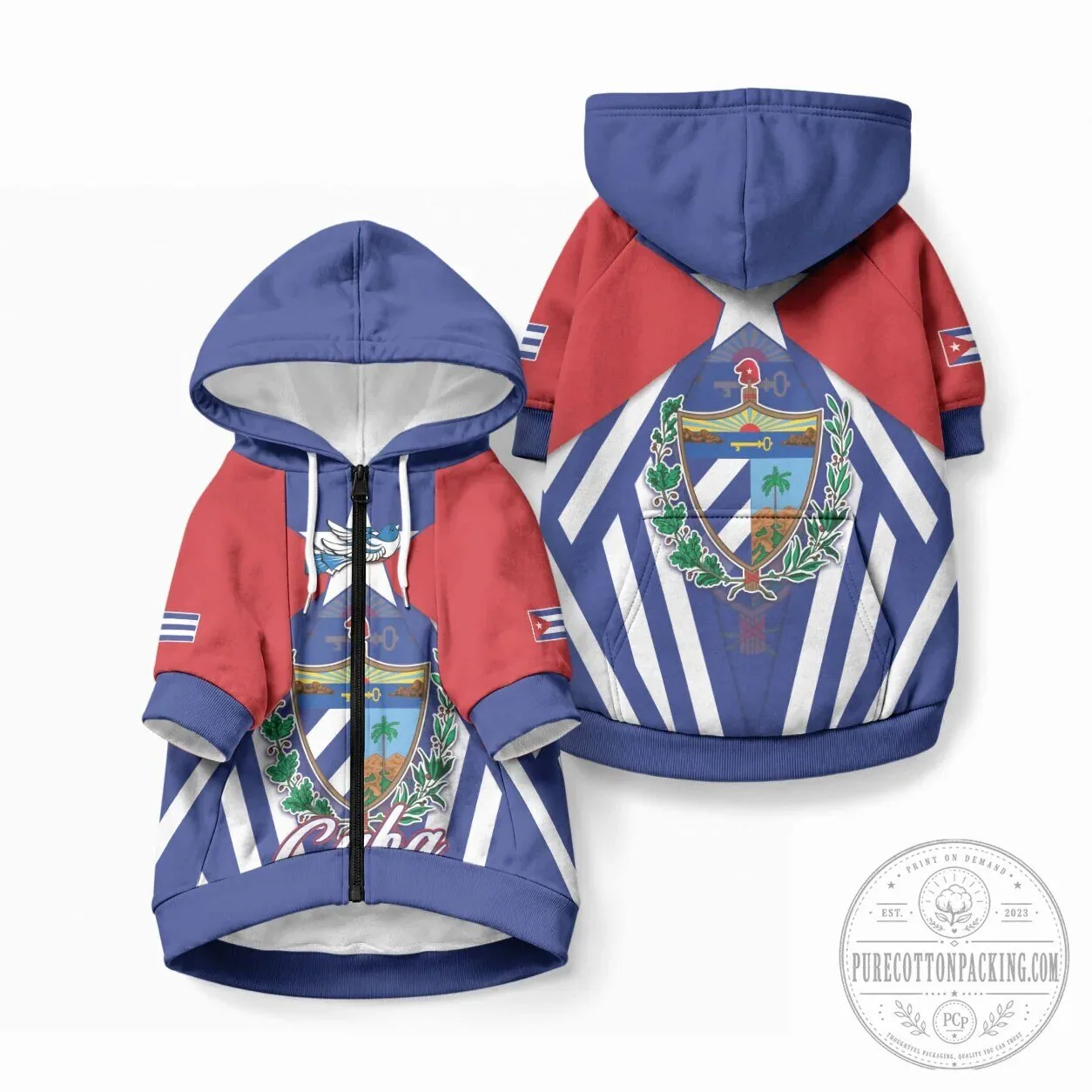 Cuban Trogon With Coat of Arms Pet Hoodie Viva Cuba Libre Dog Apparel 8 Cuban Trogon With Coat of Arms Pet Hoodie Viva Cuba Libre Dog Apparel